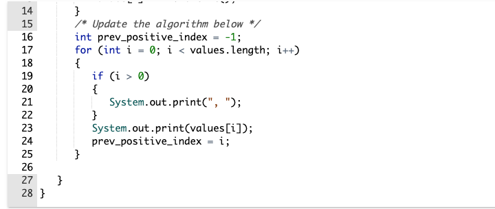 Solved The program below uses the element separators | Chegg.com