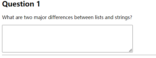 Solved Question 1 What Are Two Major Differences Between | Chegg.com