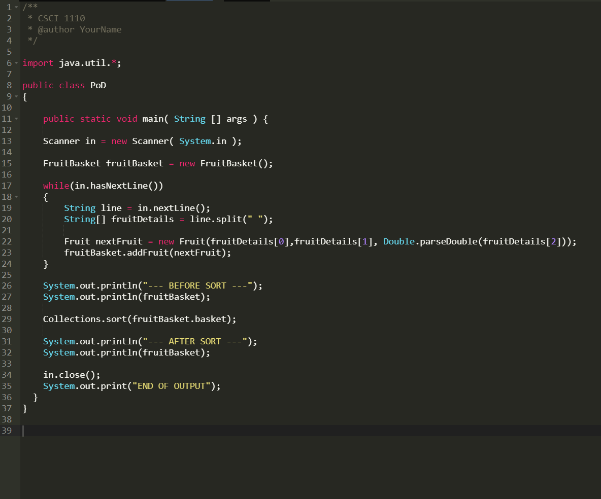 Solved Instructions Today you will be given a Frult class as | Chegg.com