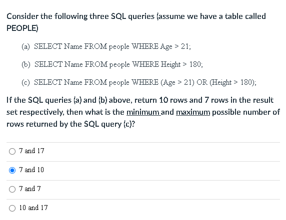 Solved Consider the following three SQL queries (assume we | Chegg.com