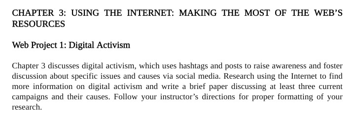 Solved CHAPTER 3: USING THE INTERNET: MAKING THE MOST OF THE | Chegg.com
