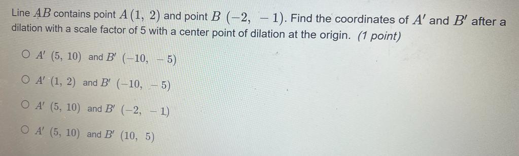 Solved Line AB Contains Point A(1,2) And Point B(−2,−1). | Chegg.com