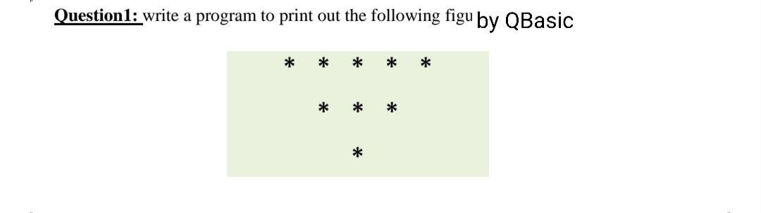 Solved Question1: write a program to print out the following | Chegg.com