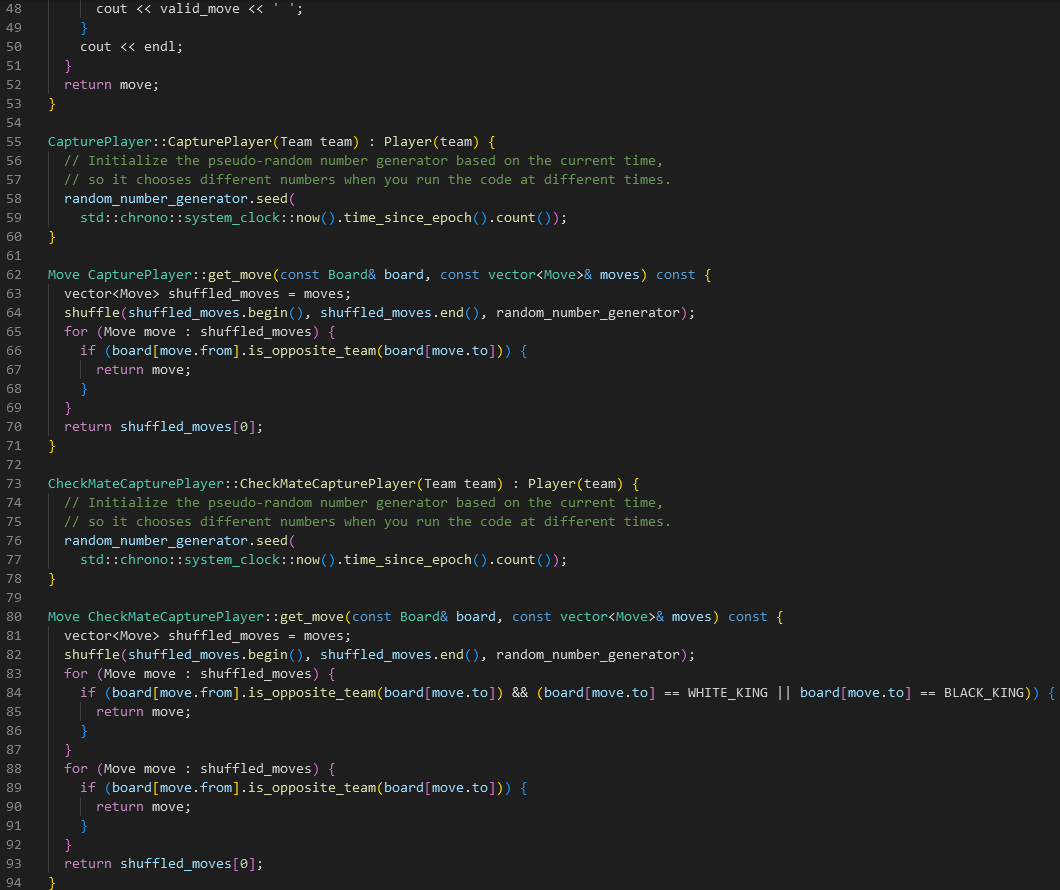 Solved C++ Silly Chess Make an A.I. Player The games of