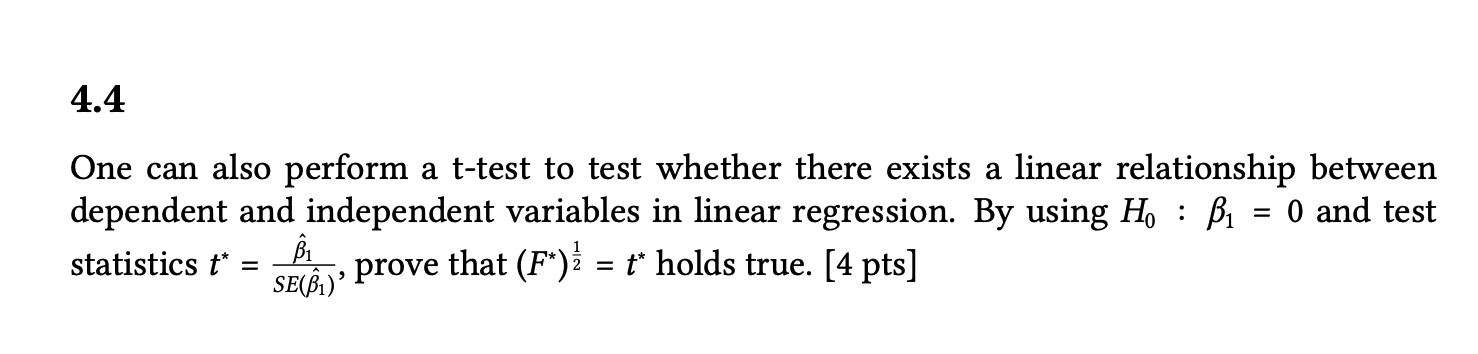 Solved Exercise 4 The F-test for multiple linear regression | Chegg.com