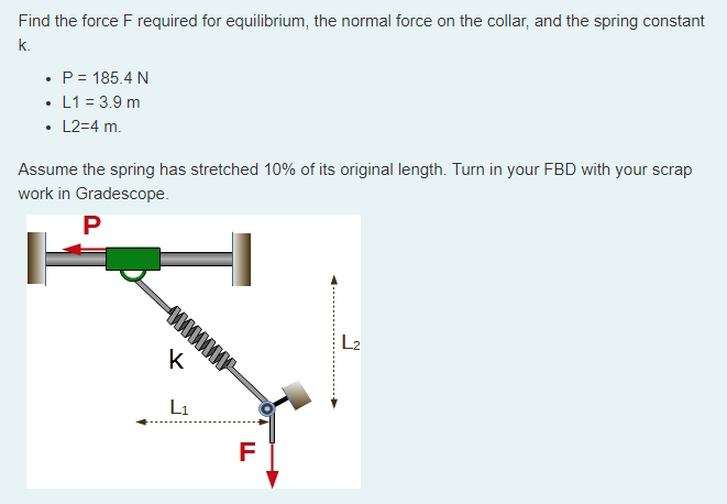 Solved Find the force F required for equilibrium, the normal | Chegg.com