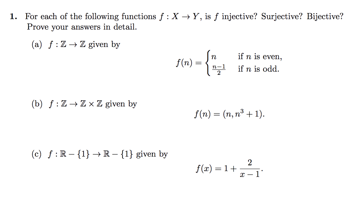 Solved Y Is F Injective Surjective Bijective 1 For Chegg Com