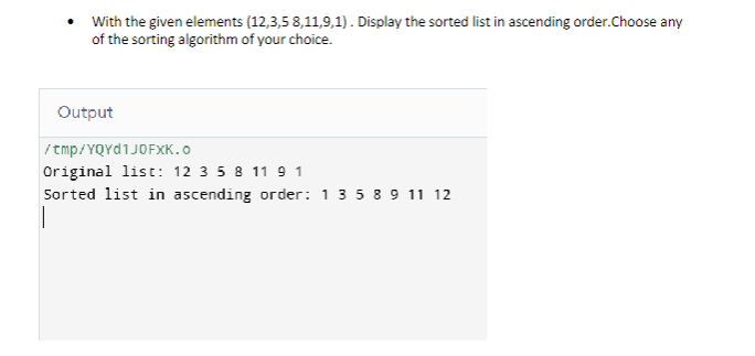 Solved - With the given elements (12,3,58,11,9,1). Display | Chegg.com