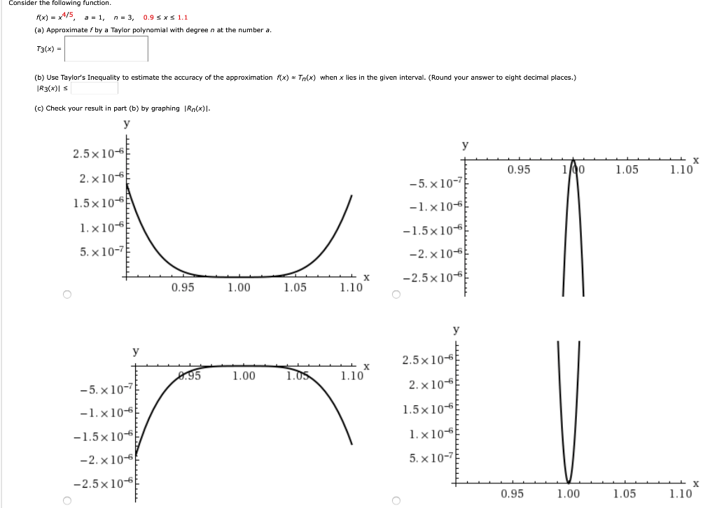 Solved Consider the following function. F(x) = x/5, a = 1, n | Chegg.com