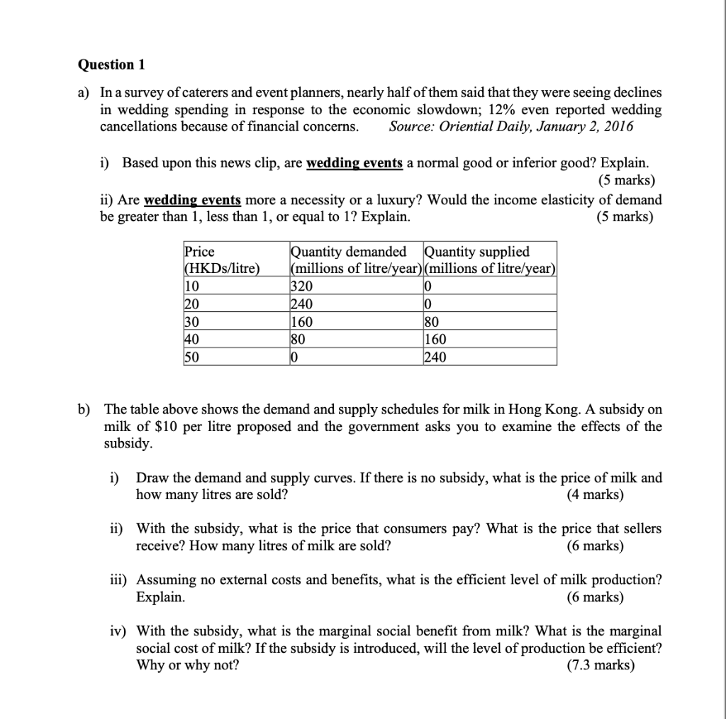 Solved Question 1 a) In a survey of caterers and event | Chegg.com