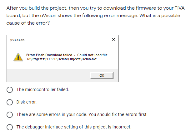 Solved After you build the project, then you try to download | Chegg.com