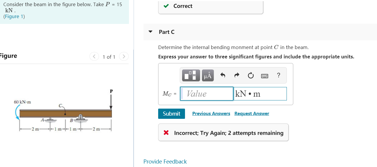 Solved Consider the beam in the figure below. Take P = 15 | Chegg.com