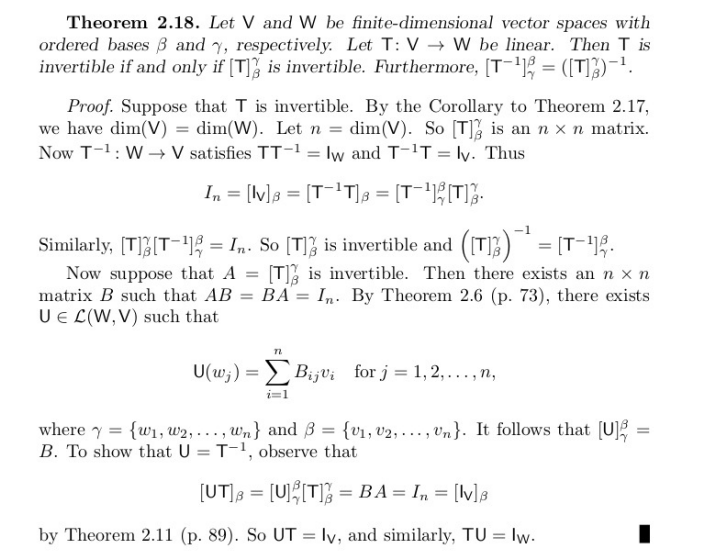 Solved Theorem 2.18. Let V and W be finite dimensional Chegg