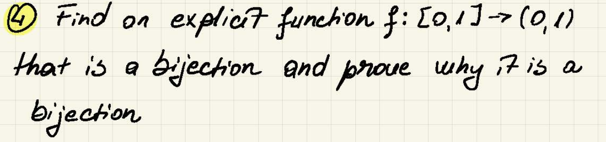 Solved (4) Find on explicit function \\( f:[0,1] | Chegg.com