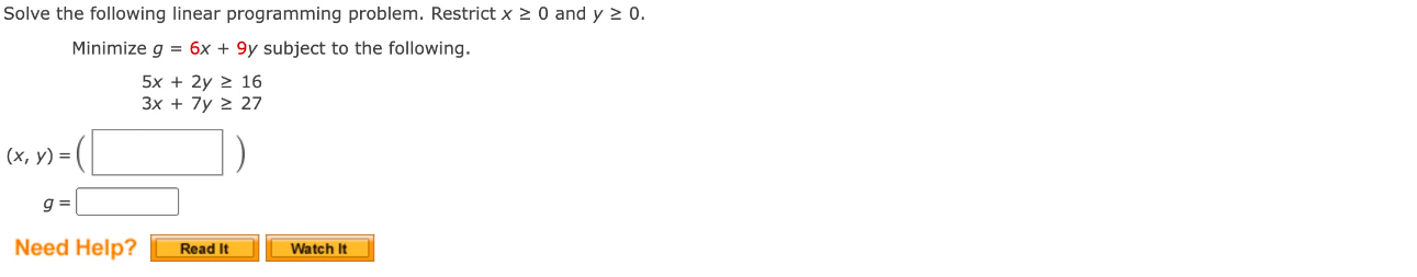 Solved Solve the following linear programming problem. | Chegg.com