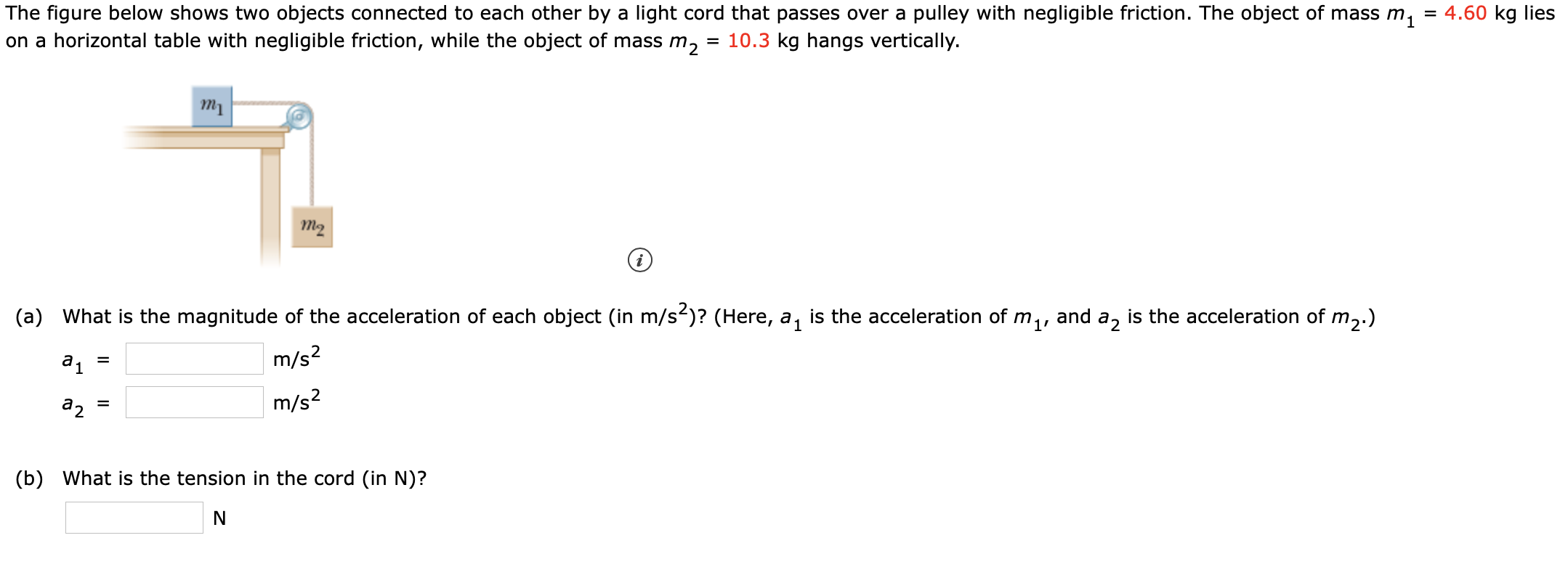 Solved The figure below shows two objects connected to each | Chegg.com