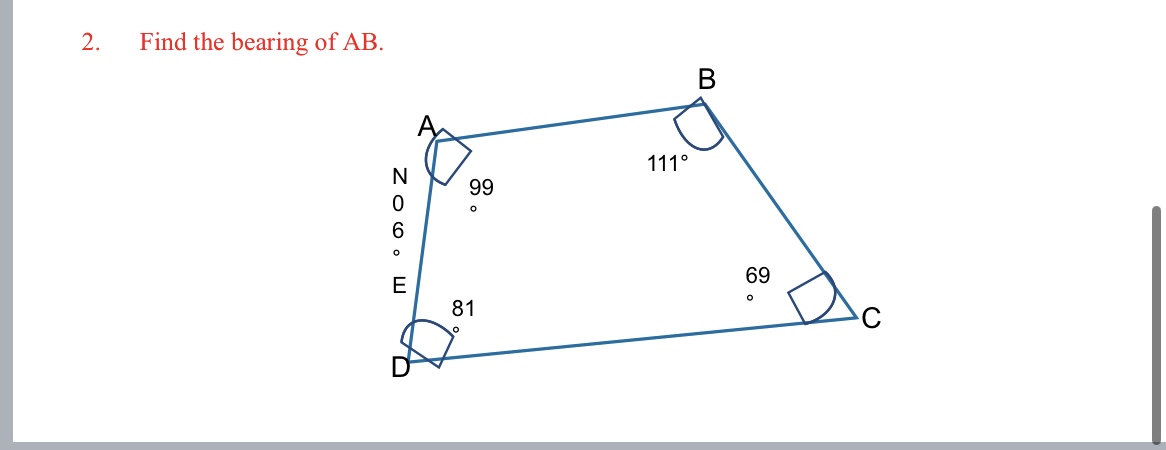 Solved 2. Find the bearing of AB. | Chegg.com