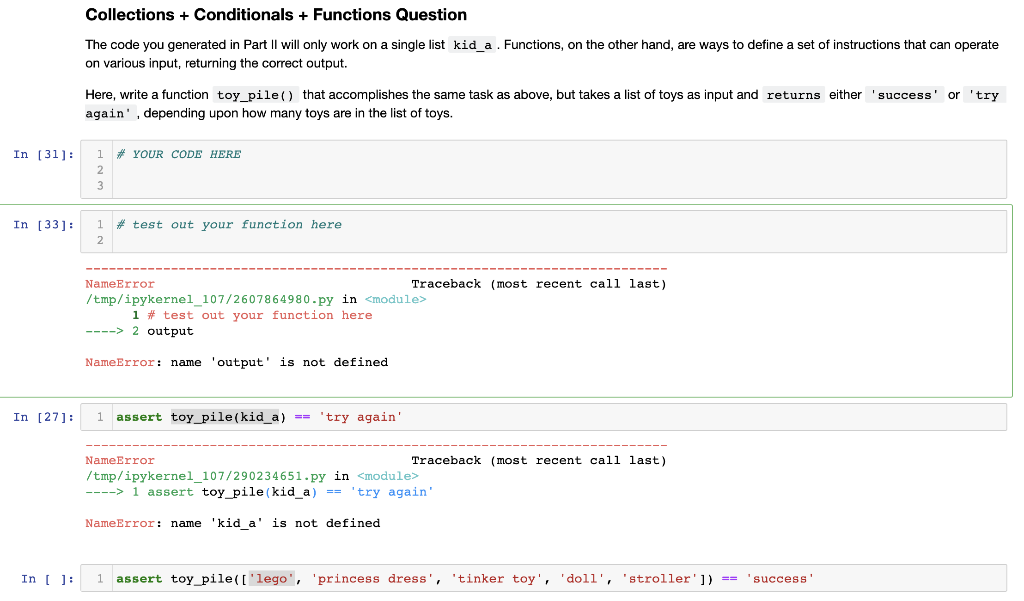 Solved Collections + Conditionals + Functions Question The | Chegg.com