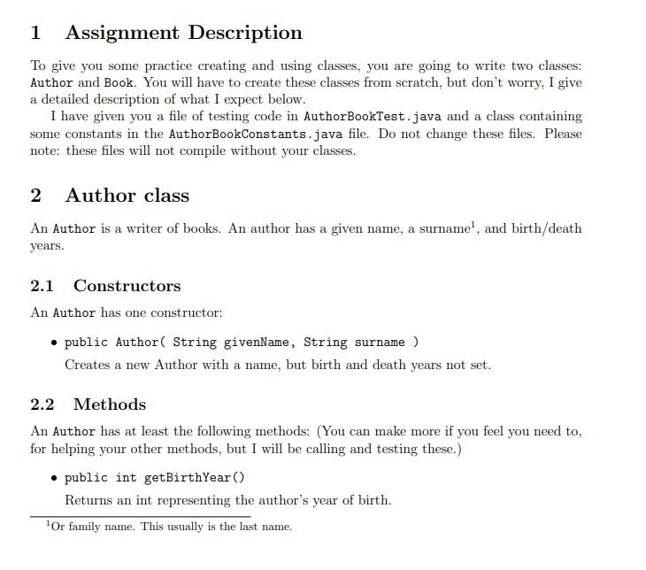 Solved 1 Assignment Description To give you some practice | Chegg.com