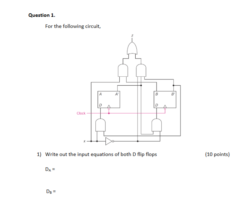 Solved Question 1.For the following circuit,Write out the | Chegg.com