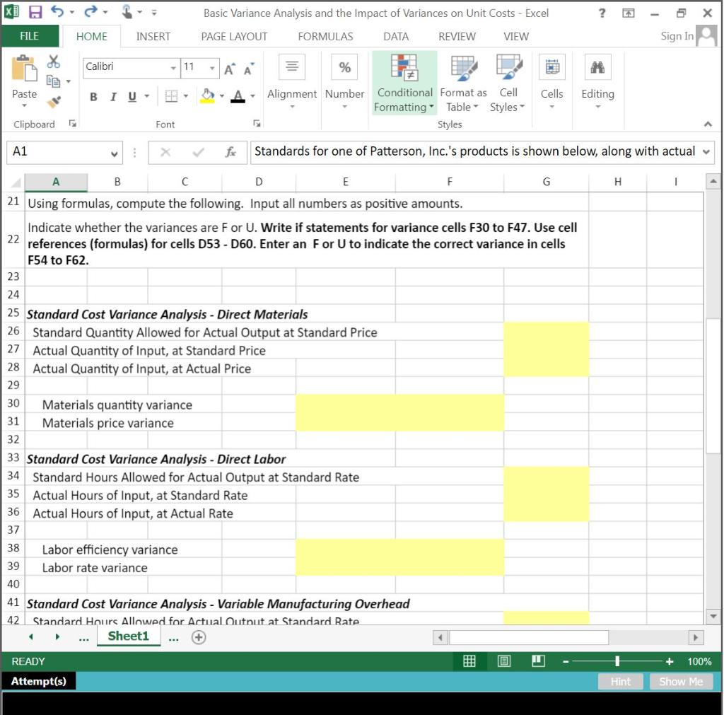 Variance Analysis using Excel's ABS, IF and Basic