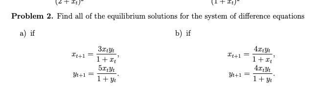 Solved Find all of the equilibrium solutions for the system | Chegg.com