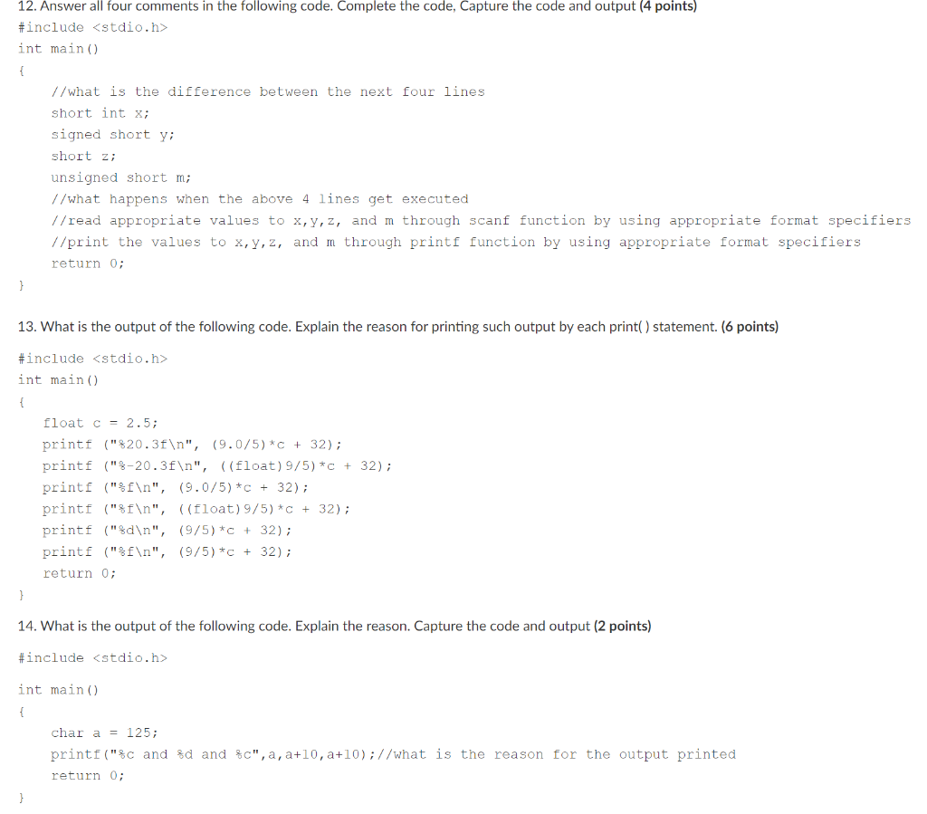 Solved 12. Answer all four comments in the following code. | Chegg.com