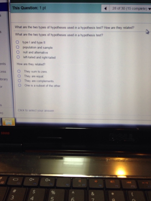 Solved What Are The Two Types Of Hypotheses Used In A Chegg