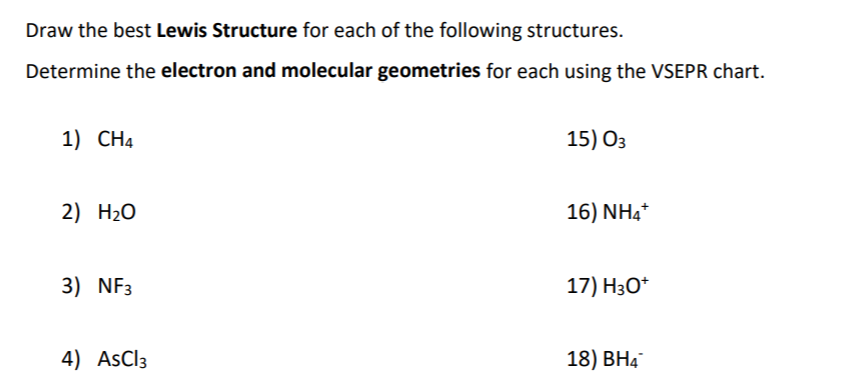 Solved Draw the best Lewis Structure for each of the | Chegg.com