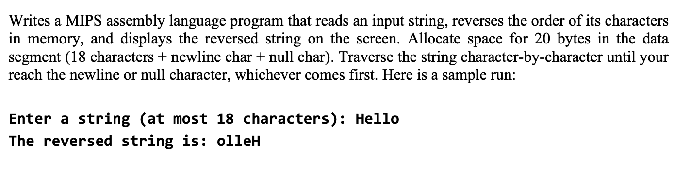 Solved Writes a MIPS assembly language program that reads an | Chegg.com