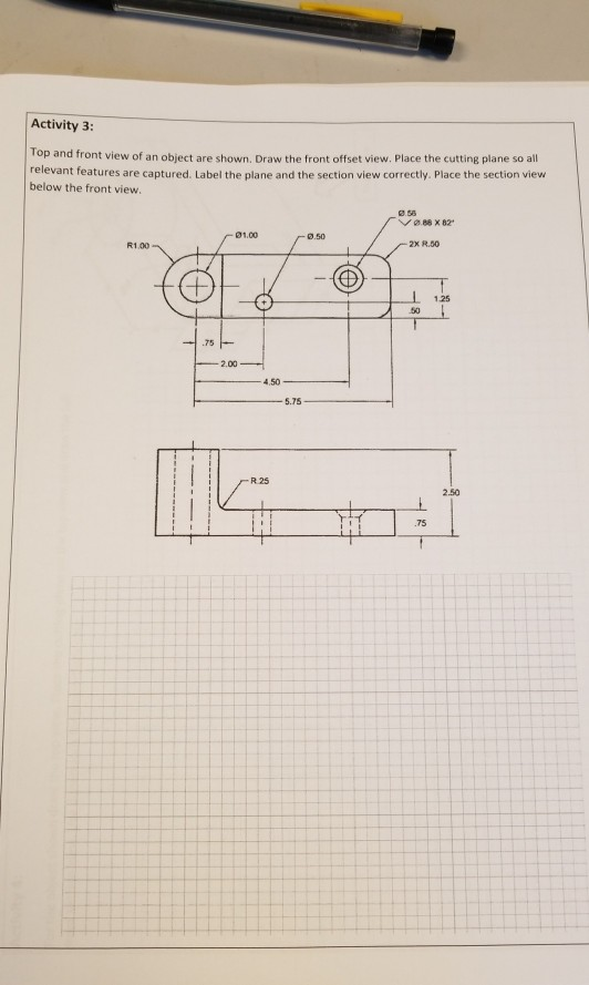 Solved Activity 3: Top and front view of an object are | Chegg.com