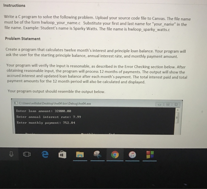 Solved Instructions write a c program to solve the following | Chegg.com