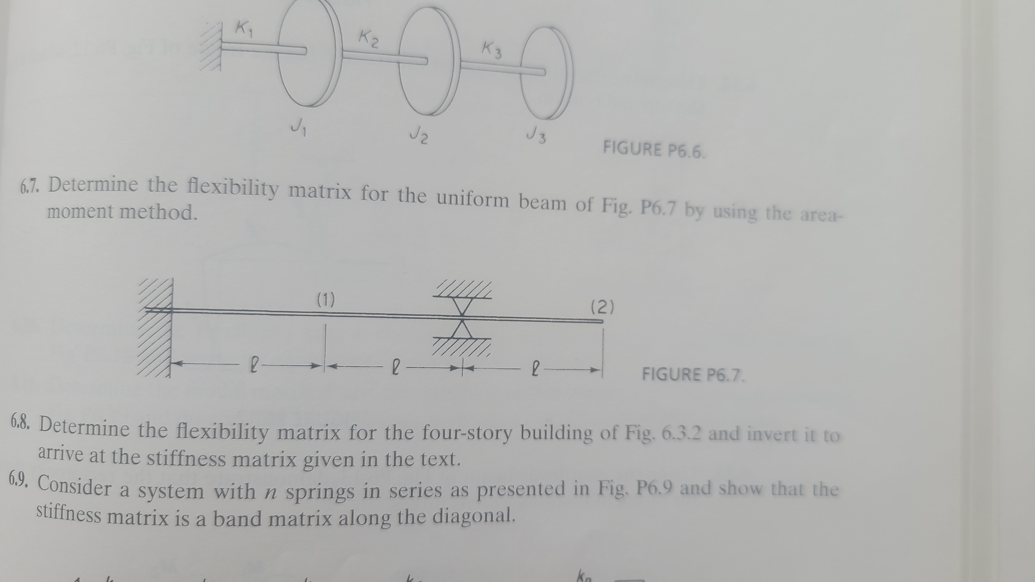 Solved 6.7. Determine the flexibility matrix for the uniform | Chegg.com