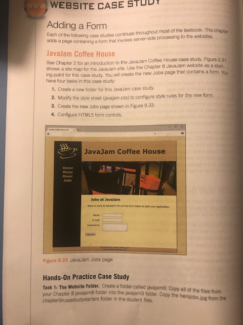 Solved WWW WEBSITE CASE STUDY Adding a Form Each of the | Chegg.com