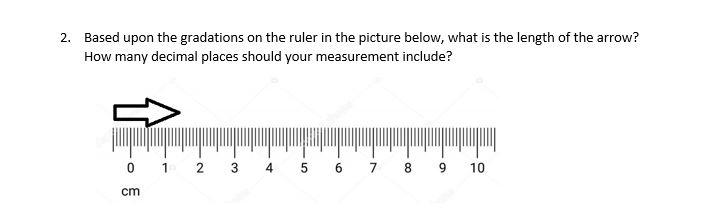 Solved 2. Based upon the gradations on the ruler in the | Chegg.com