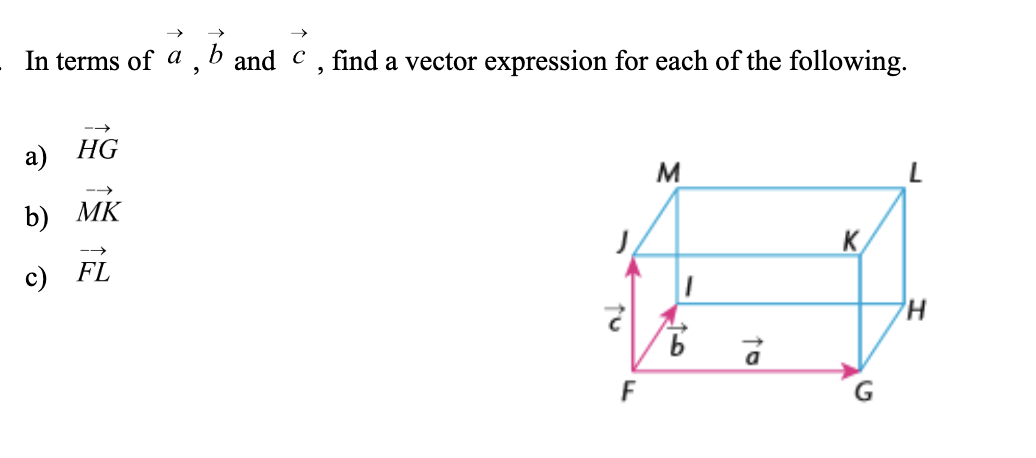 Solved In Terms Of A,b And C, Find A Vector Expression For | Chegg.com