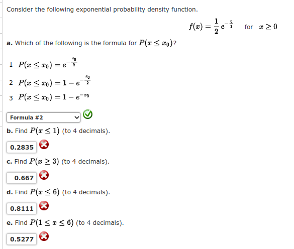 Solved 21 = Consider The Following Exponential Probability | Chegg.com