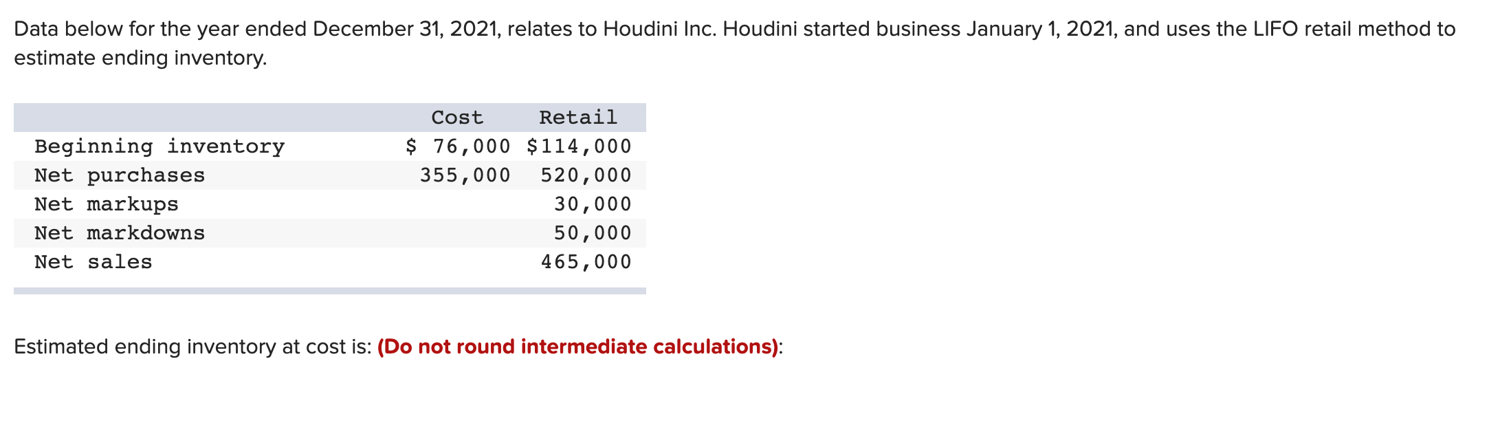 Solved Data below for the year ended December 31, 2021, | Chegg.com