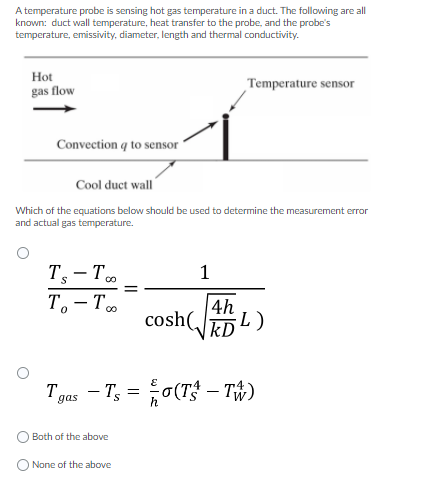 Solved A temperature probe is sensing hot gas temperature in | Chegg.com