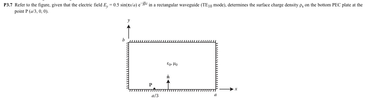 Solved Rectangular waveguide problem in | Chegg.com
