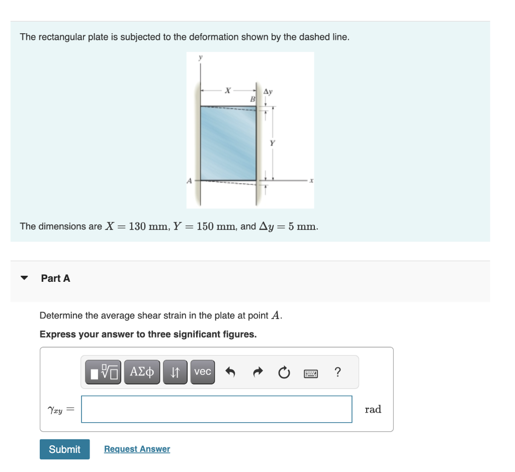 Solved The rectangular plate is subjected to the deformation | Chegg.com