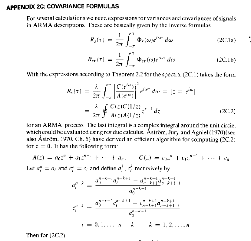 APPENDIX 2C: COVARIANCE FORMULAS For several | Chegg.com