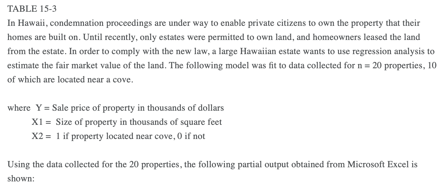 Solved TABLE 153 In Hawaii, condemnation proceedings are