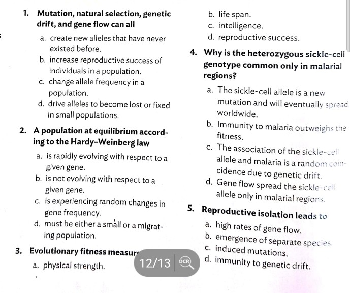 Solved: Mutation, Natural Selection, Genetic Drift, And Ge... | Chegg.com