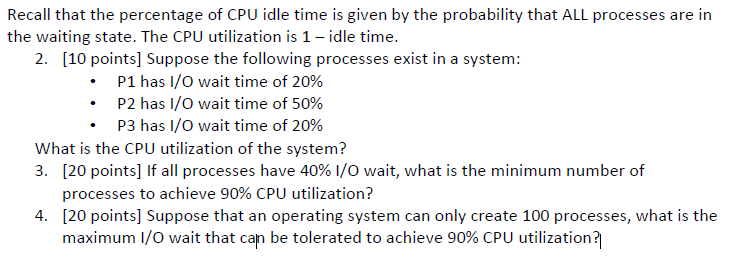 Solved Recall that the percentage of CPU idle time is given | Chegg.com