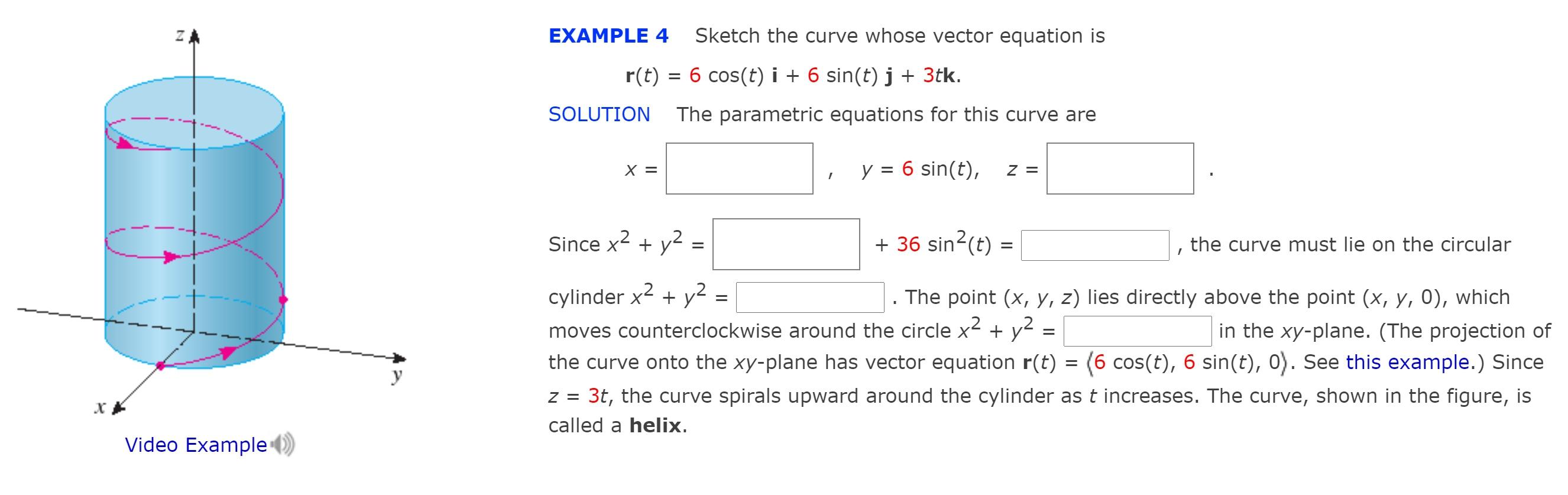 Solved EXAMPLE 4 Sketch the curve whose vector equation is | Chegg.com