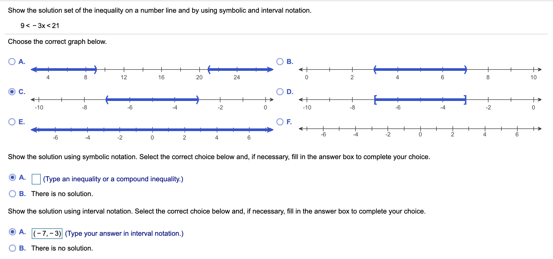 Solved Show The Solution Set Of The Inequality On A Number 