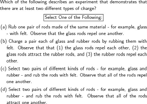 Solved Which of the following describes an experiment that | Chegg.com