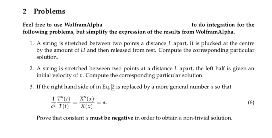Solved 2 Problems Feel free to use Wolfram Alpha to do | Chegg.com
