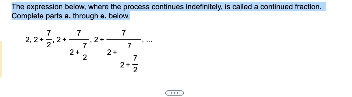 The expression below, where the process continues | Chegg.com